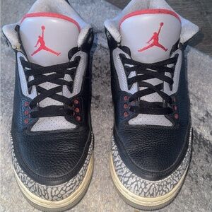 Retro Cement 3 Jordans Black and Gray Sneakers (2016)